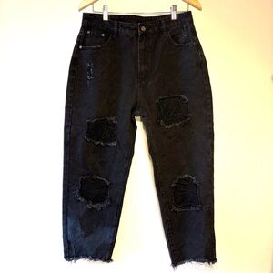 Women’s Disturbia goth black Denim jeans, Sz 32, like new